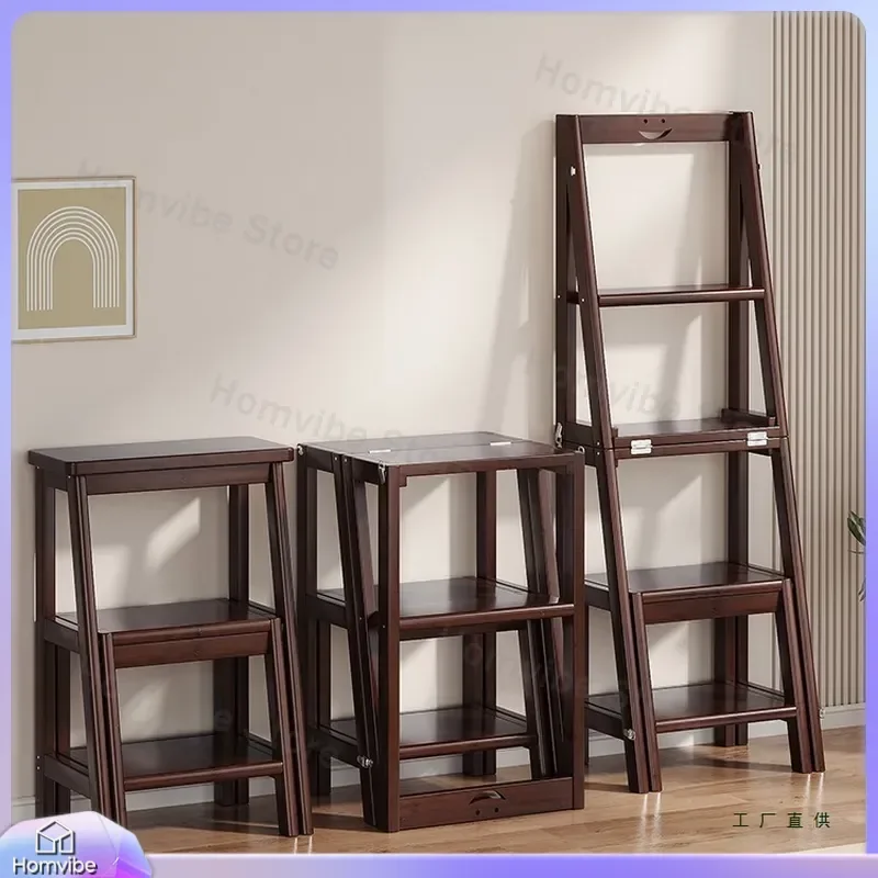 Multifunctional Folding Step Ladder 3 4 Step Household Stool Dual Purpose Herringbone Climbing Ladder Indoor Shelf Heavy Duty