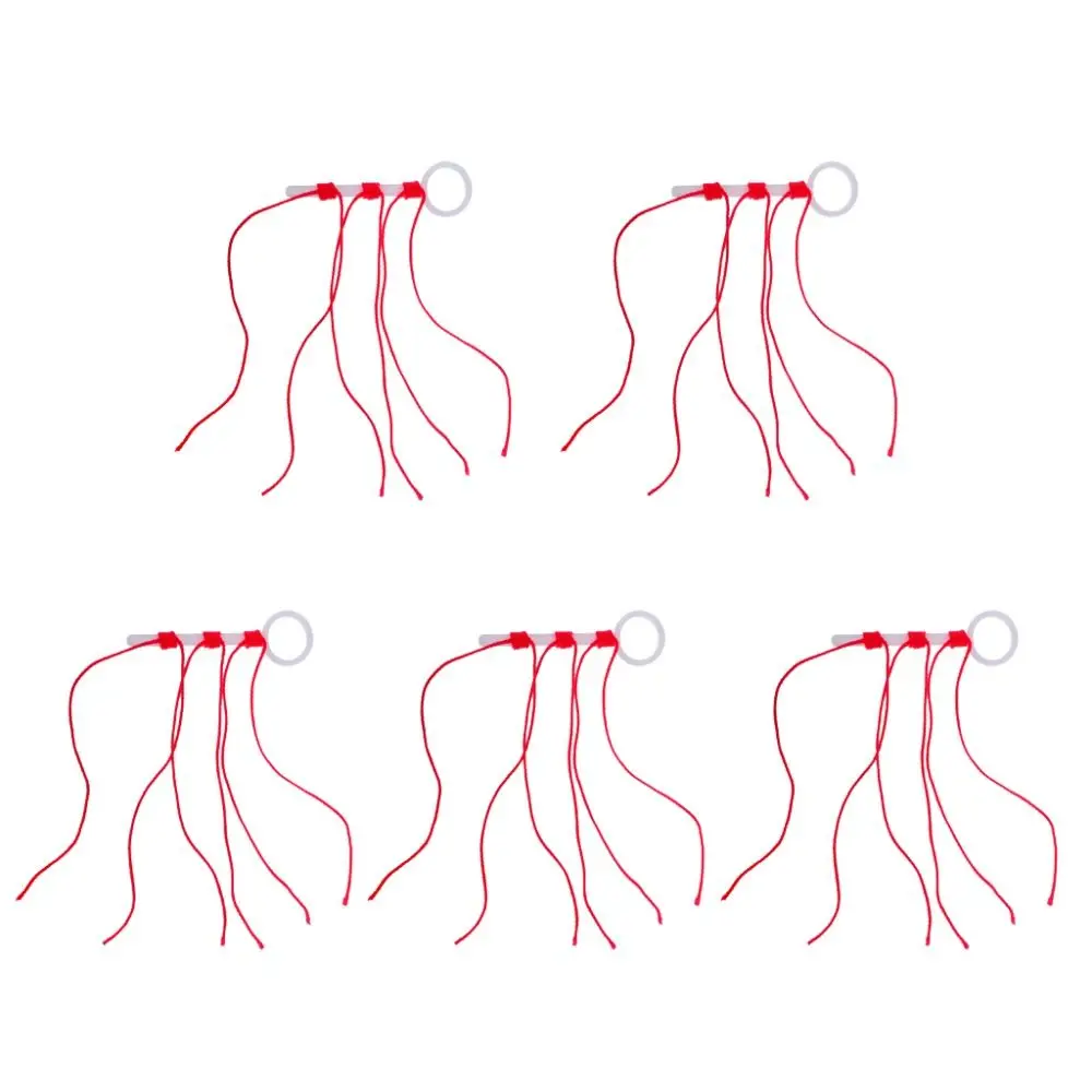 50 قطعة خيط القطن بوبر لوبر وقف عقدة الحبل سلسلة أدوات الصيد خيط القطن عقدة برتقالي/أحمر/أصفر البلاستيك روك الصيد