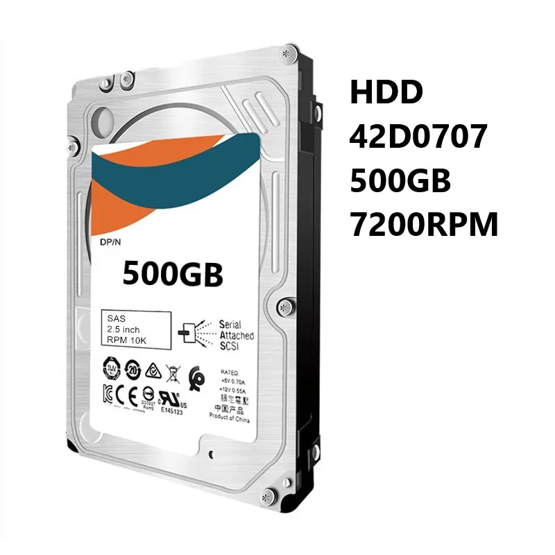 NEW Hard Drive 42D0707 500GB 2.5in 7200RPM SAS 6Gb/s Hot-Swappable HDD Hard Drive Near Line SAS For I-B-M 1 Years Warranty