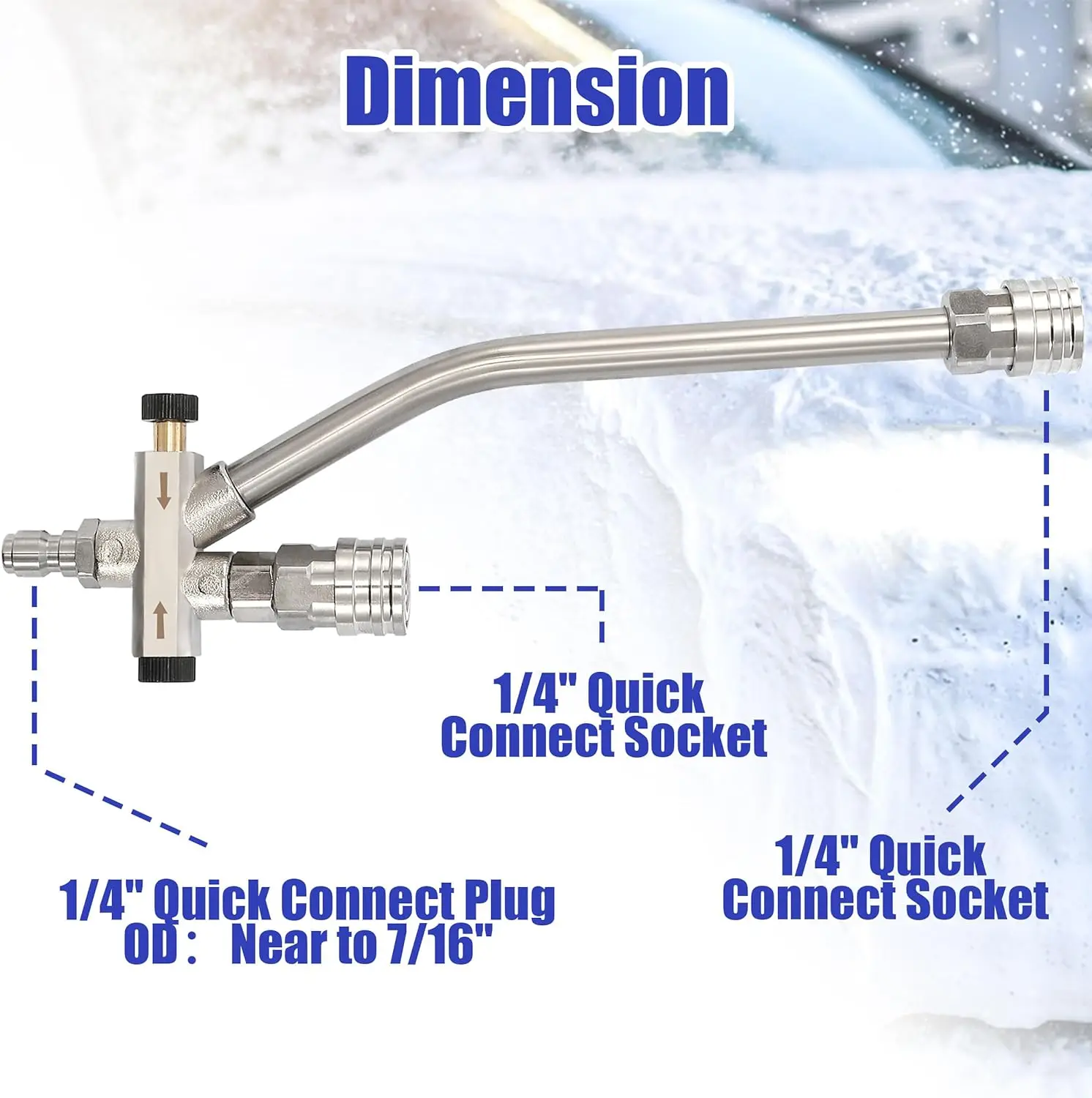 Dual Purpose Switch Spliter Snow Foam Dual Gun Pressure Washer 1/4