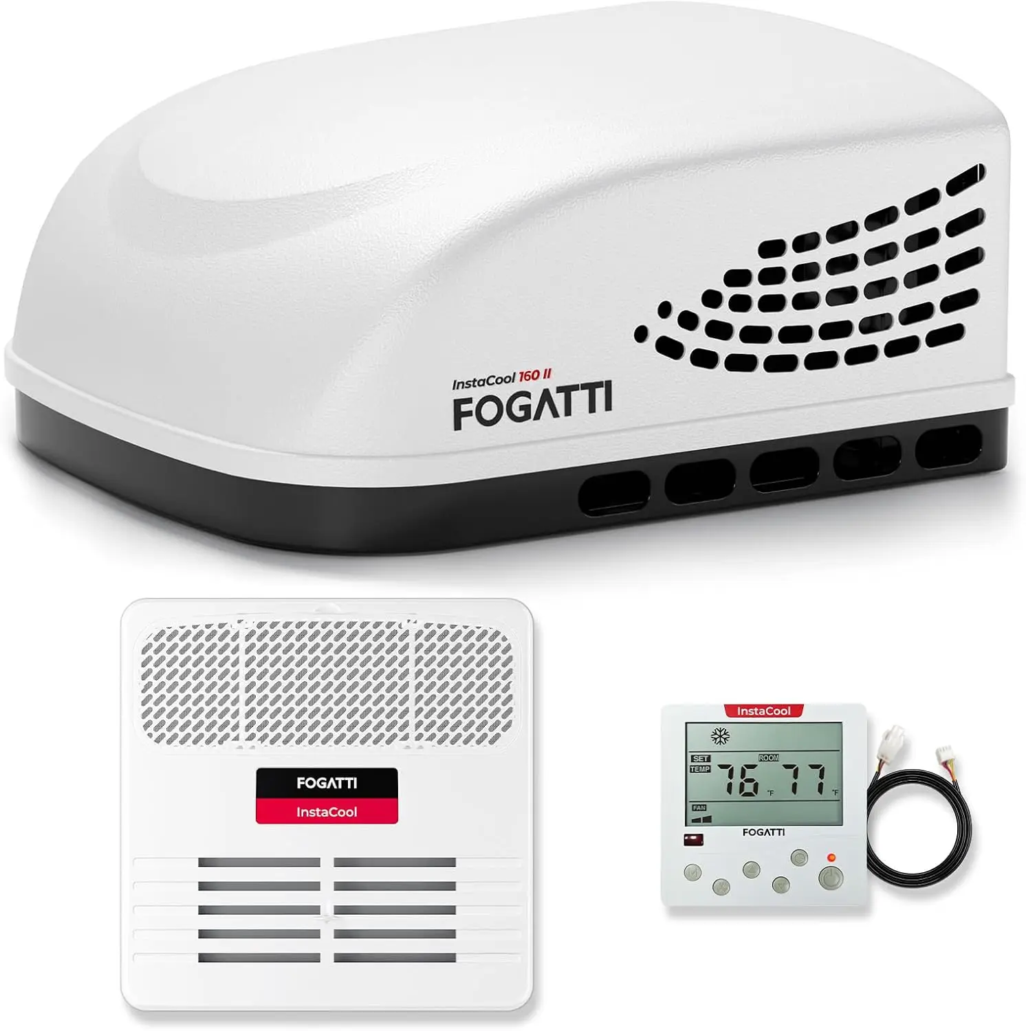 

Conditioner InstaCool 16000BTU Ducted, Rooftop AC Unit RV, All in One Unit, Easy Install, Quiet AC, For Camper (Ducted, White)