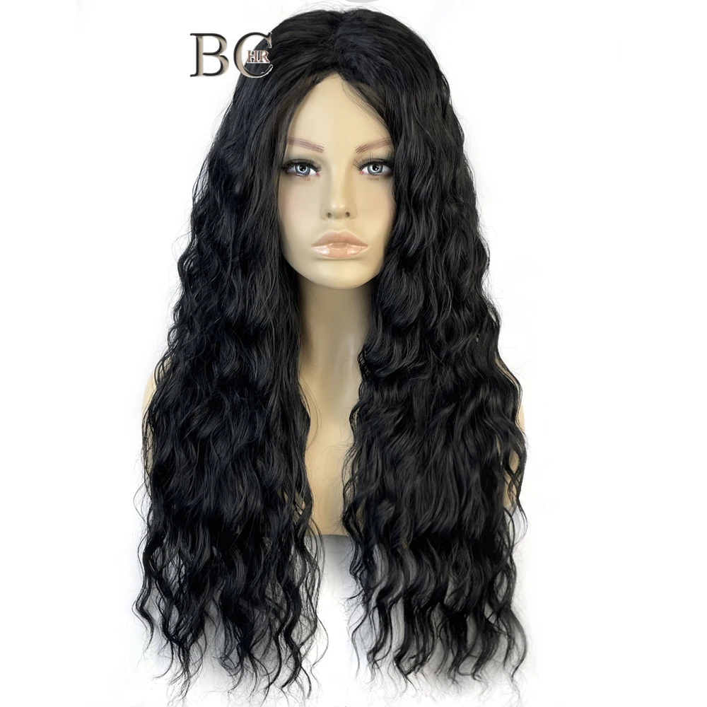 Synthetic Wigs Long Black Wavy Woman Wig 26 Inch Middle Part Natural Curly  High Quality Daily Use Female Wig