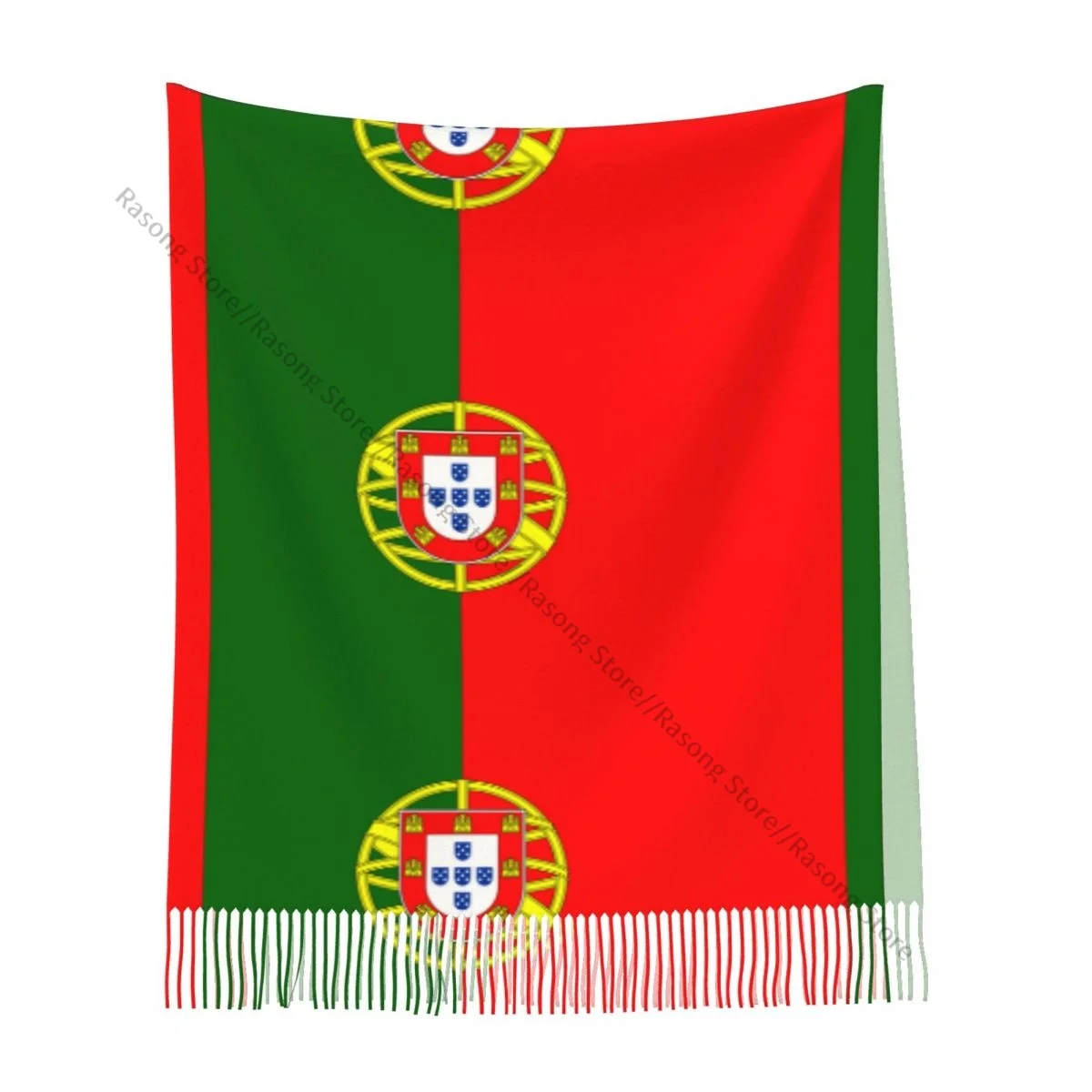 Flag Of Portugal Scarf Winter Long Large Tassel Scarves Soft Wrap Pashmina