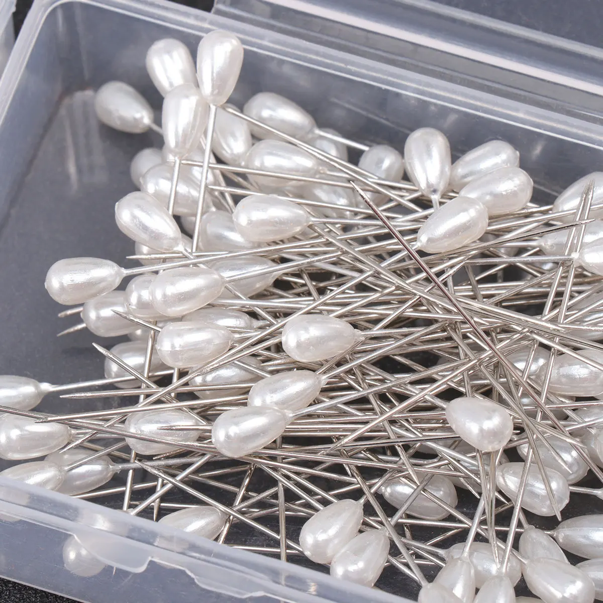 

400Pcs Pearl Locating Pins Multicolor Teardrop Shape Stainless Steel Flat Head Pins for Sewing Craft Decoration Knitting Shoes