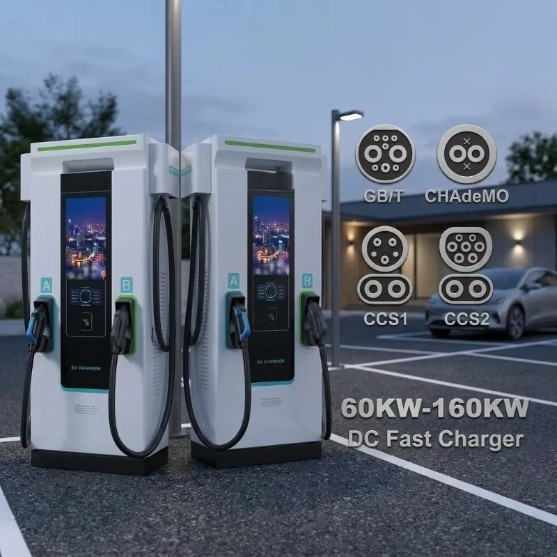 60kW 120kW 160kW DC Fast EV Charger CCS1 CCS2   Charging Station with 10.1 Inch HD Advertising Screen OCPP 2.0
