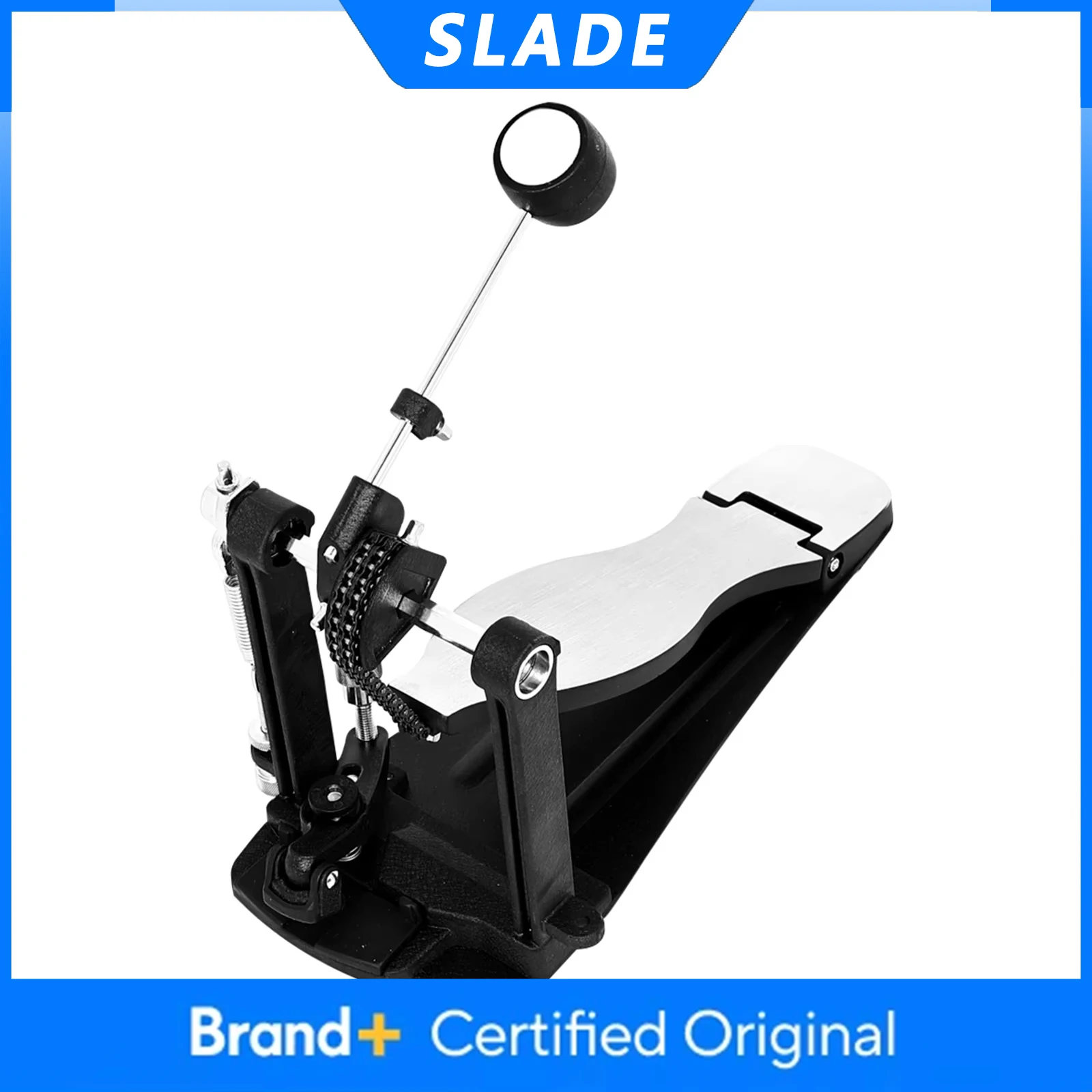 SLADE Bassdrum-Pedal mit Doppelkette, Direktantrieb, Fußpedal für Schlagzeug, Bassdrum-Zubehör für Schlagzeuger