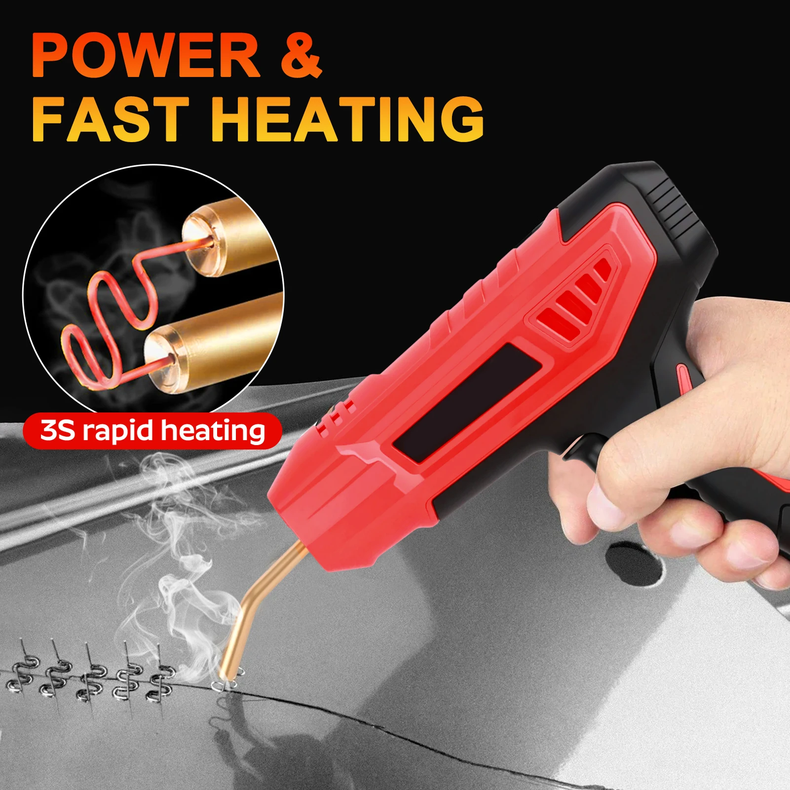 

2 in 1 Plastic Welder 200W Plastic Welding Kit for Most Plastic Repair with 1200PCS Hot Stapler Soldering Gun for Makita Battery