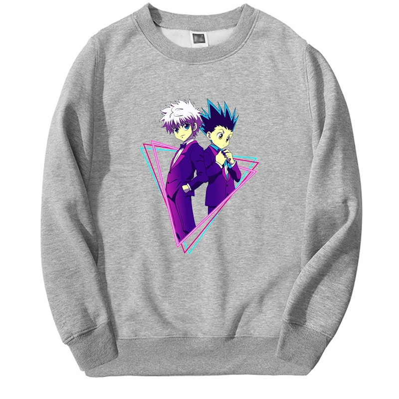 Hunter X Hunter Hoodies Men Women Anime Killua Zoldyck Hxh Graphic Sweatshirt Long Sleeve Harajuku Round Neck Moletom Hoody