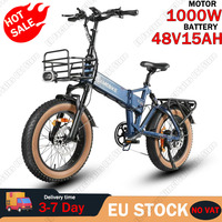 SAMEBIKE Electric Bike 1000W Motor 48V15AH Lithium Battery Hydraulic brake Electric Bicycle 20*4-in Fat Tire Folding Snow E-bike
