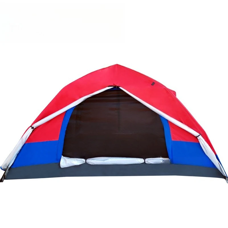 

Single red blue tent double-layer rainproof fire single soldier emergency outdoor camping tent