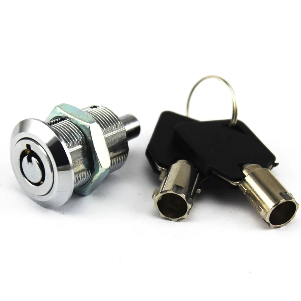 7 Pin Tubular Push Lock Constructed from Zinc Alloy for LED Advertising and Game Console Locks Chrome Finish and 2 Keys