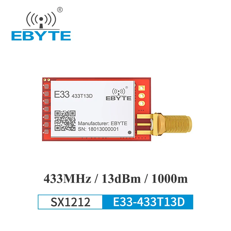 SX1212 433MHz Wireless RF Module EBYTE E33-433T13D Transceiver Receiver 20mW Long Range SMA-k Antenna Low Power Transmitter