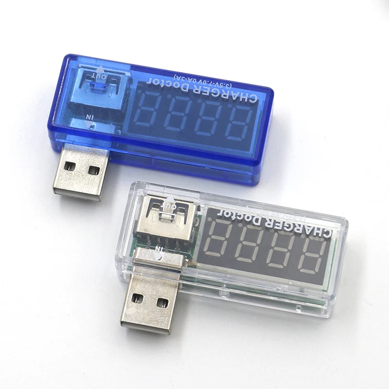 Digital USB Mobile Power charging current voltage Tester Meter Mini USB charger doctor voltmeter ammeter Turn transparent