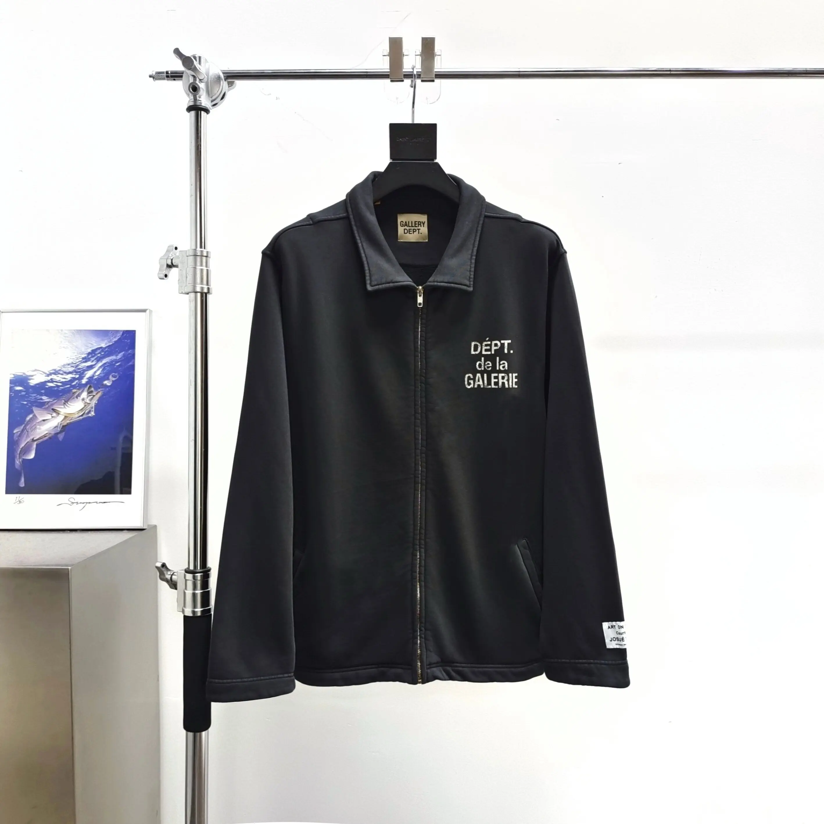 Gallery Dept White French Vintage Black Zip Up Jacket