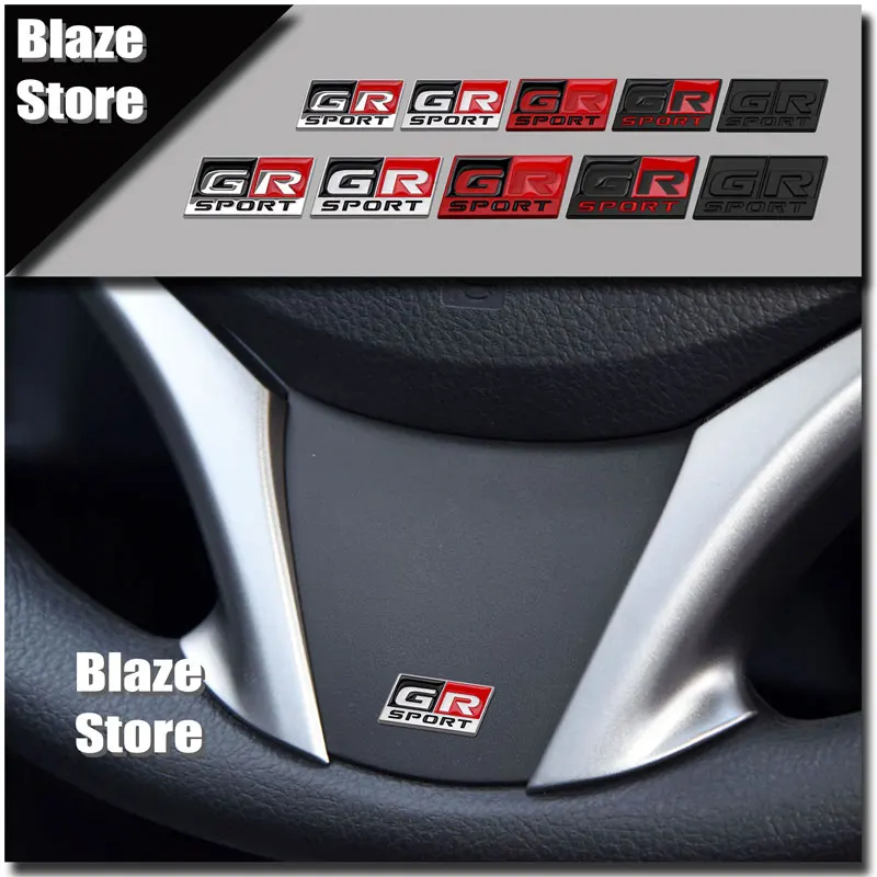 

GR Racing Emblem For Toyota Vehicle Steering Wheel Metal Badge Sticker For Prius Camry Corolla Yaris Car Decor Accessories