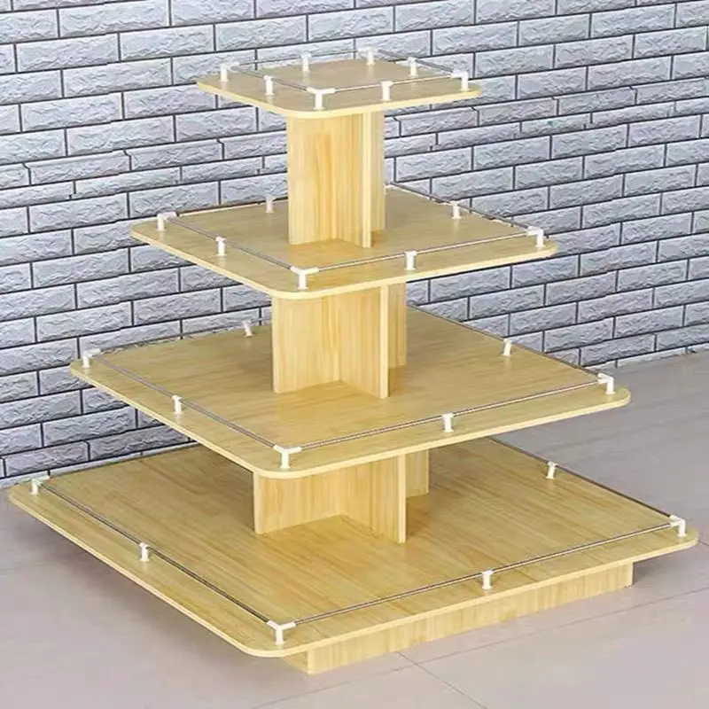 Nakajima Display Supermarket Container Shelf Wooden Display Stand Display Cabinet Stack Head Cosmetics Maternal