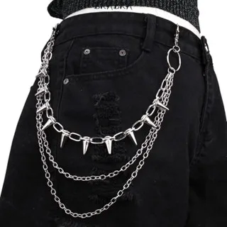 Unisex Hip Hop Punk Rock Metal Waist Chain Pants Key Ring Trousers Chain Wallet Accessory Jeans Jewelry Gift for Men And Women