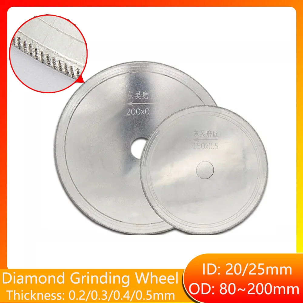 Ultra-thin Diamond Saw Blade OD:80/100/110/120/150/200mm Slant Teeth Cutting Disc for Glass Stone Amber Crystal Gemstone Cutting