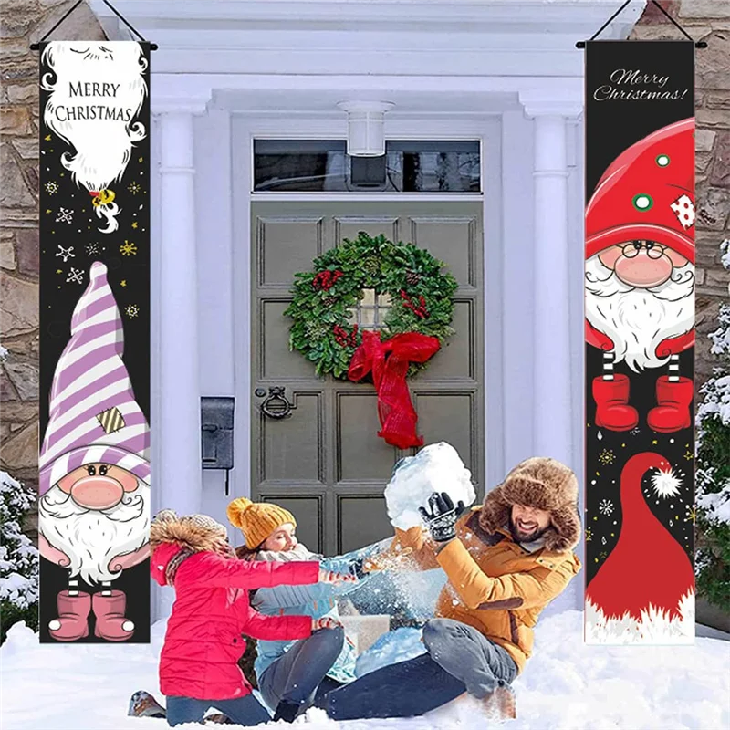 PORK-Feliz Natal. Pendure o banner. Banners decorativos de Natal para ambientes internos e externos, porta frontal e garagem