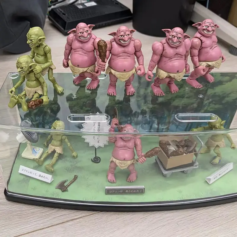 متوفر 8 سنتيمتر المقصورة عفريت المنقولة عمل الشكل الأحمر والأخضر الشيطان المشترك سوبر مرنة نموذج اليابانية تحصيل اللعب الهدايا #2