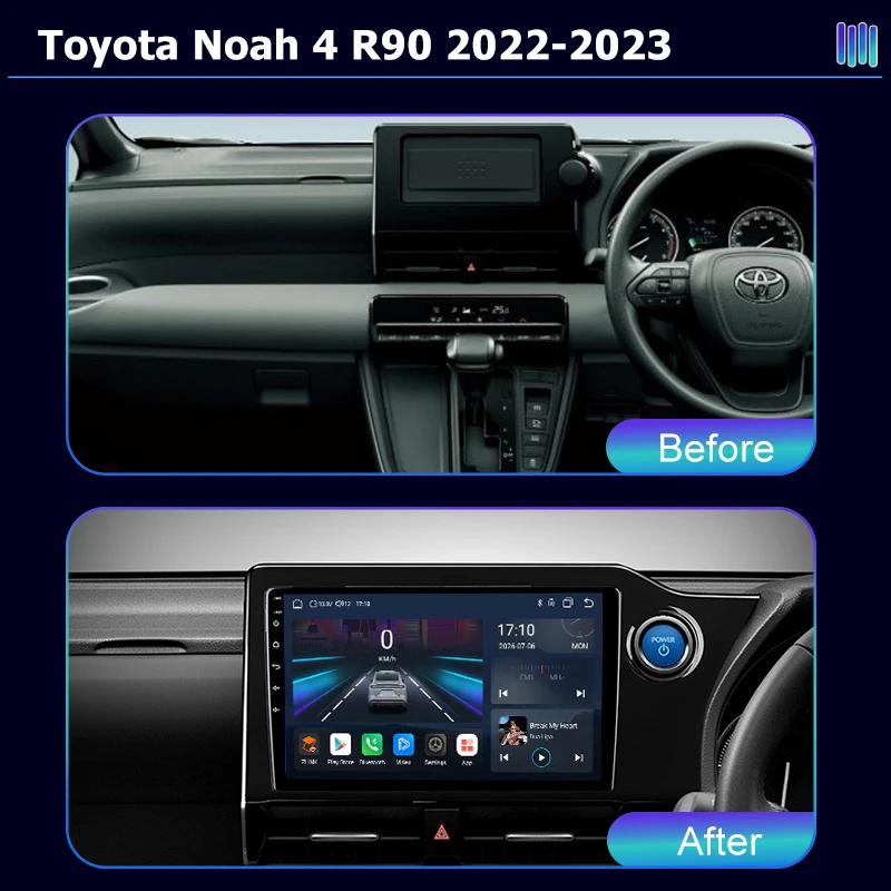AI VOICE roadivox Android car radio for Toyota Noah 4 R90 2022 2023 stereo GPS Navigation video Multimedia Player tape recorder