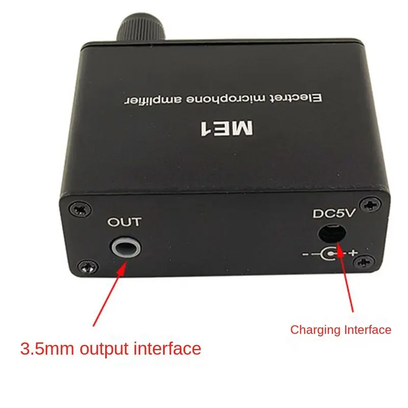 ABGI 3.5mm ME1 Audio Preamplifier Mixing Board Microphone Amplifier for Condenser Microphone Portable
