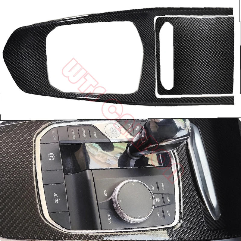 2pcs Real Carbon Fiber Car Center Console Cover Gear Shift Panel Frame Trim Interior Accessories For BMW Z4 G29 2019-2023