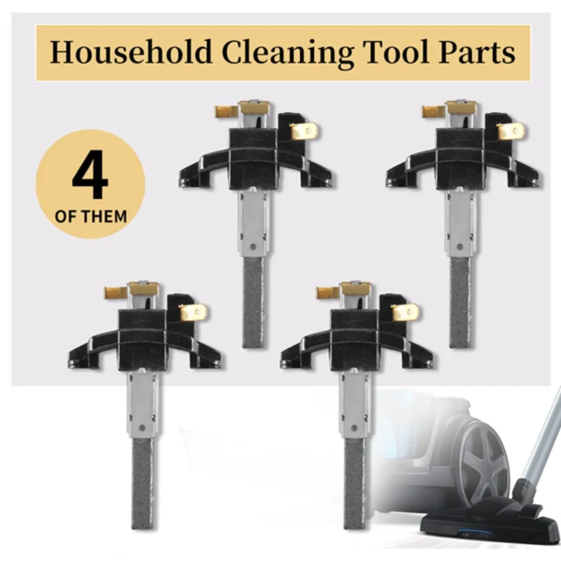4Pcs Vacuum Cleaner Electric Motor Carbon Brushes Accessories Household Cleaning Tool Part