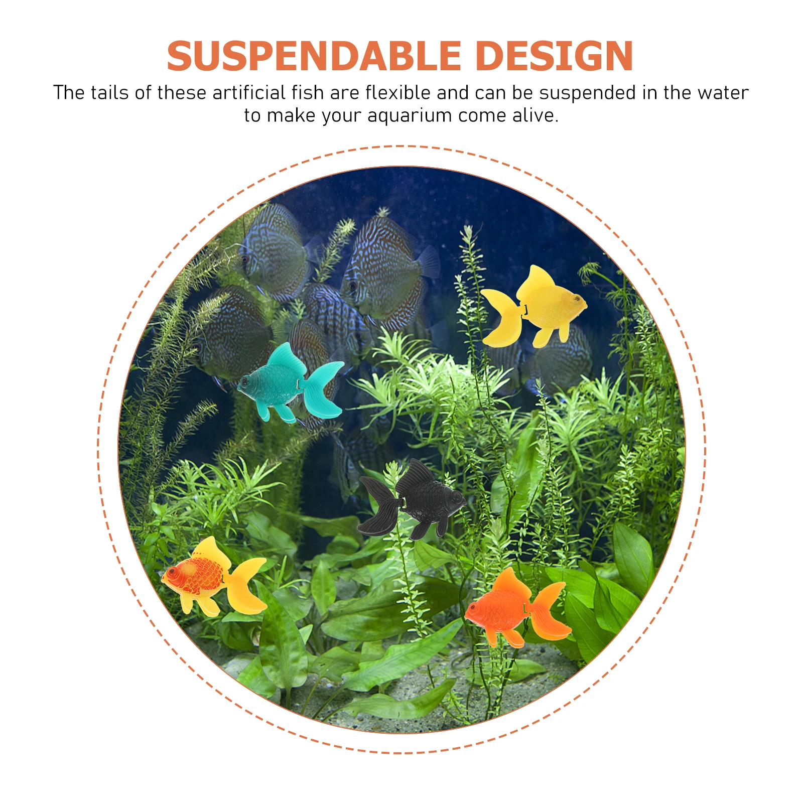 

5 Pcs Artificial Fish Decoration 2 1 Inch Long 1 6 Inch Wide Durable Plastic Aquarium Tank Ornament Simulated Accessories Pet