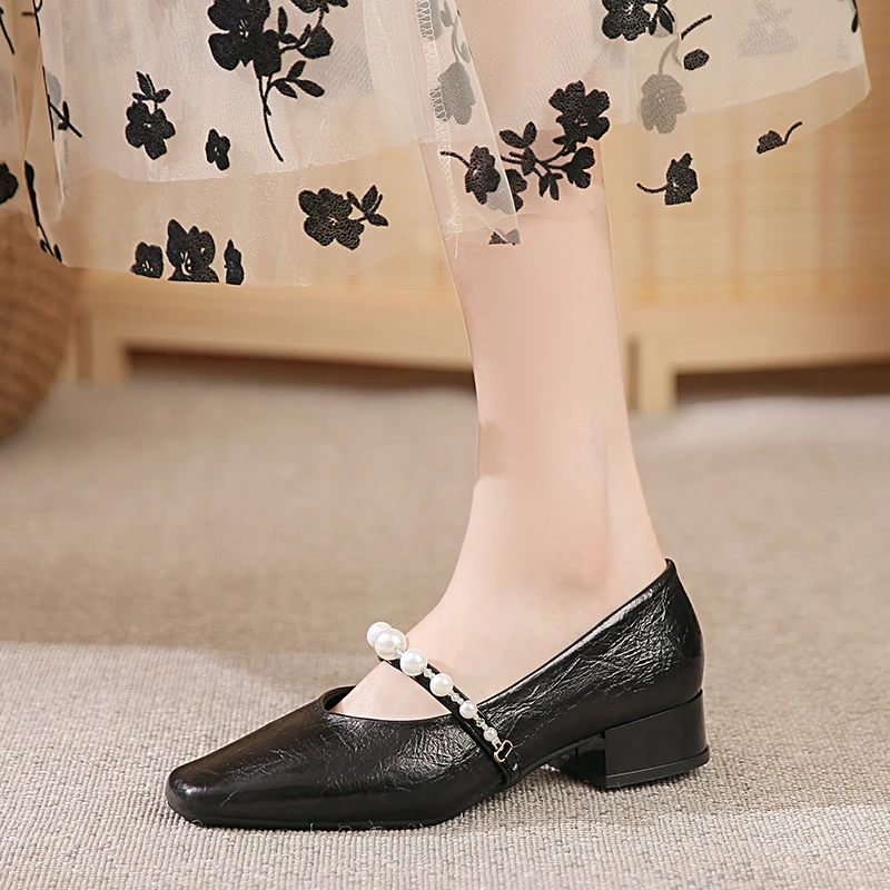 Bling Marie Janes รองเท้าสแควร์ Toe Casual ผู้หญิงแบนรองเท้าแตะ 2025 ฤดูร้อนชุด Soft Sole รองเท้าตื้น Comfort Sandalias