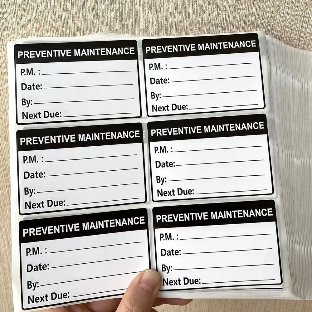 Preventative Maintenance Stickers 3x2 Inch Self Adhesive Vinyl Inspection Safety Labels by/Date/Next 200 Pcs