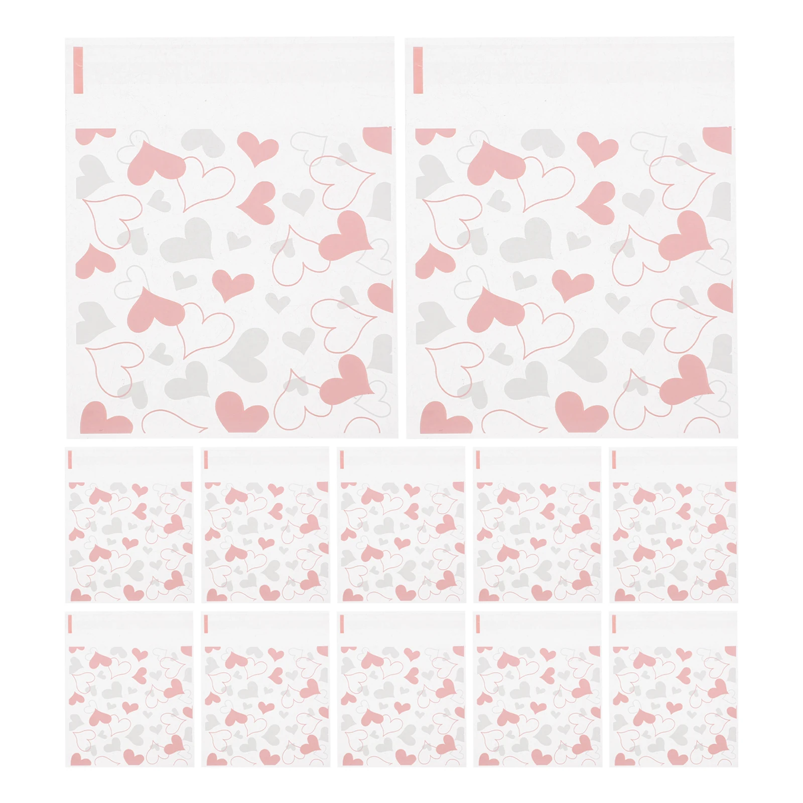 

100pcs Heart Shaped Cookie Clear Self Sealing Cellophane Pouches Treat Bags Cake Slices Valentine Gift Packaging Mini Pastry