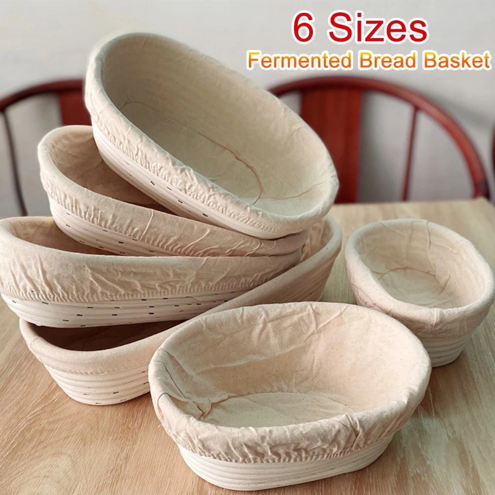 6 Sizes Mass Proofing Baking Supplies Bread Fermentation Liner Baskets Dough Rising Wicker Rattan Basket Banneton Brotform