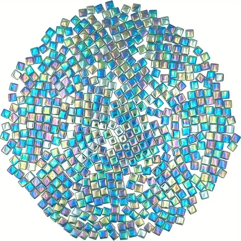 150 Uds. Mosaico brillante de Metal de colores, Material artesanal, partícula, borde redondo, mosaico de cristal, azulejo, proyecto de pintura de área de arte Hecho A Mano