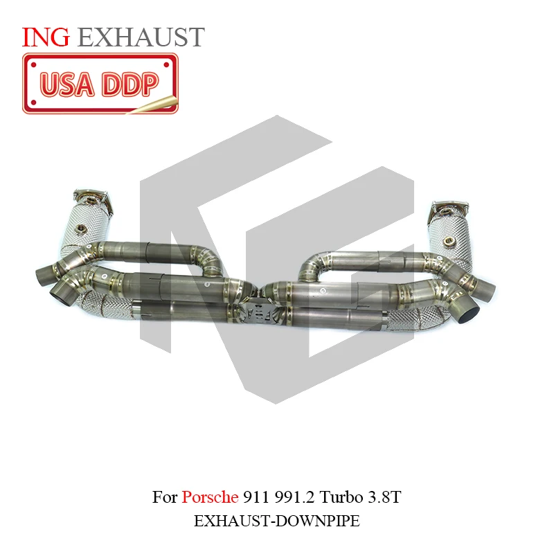 

ING Stainless Steel 304 Exhaust Full Catback for Porsche 911 991.2 Turbo 3.8T without Valve Downpipe Performance system