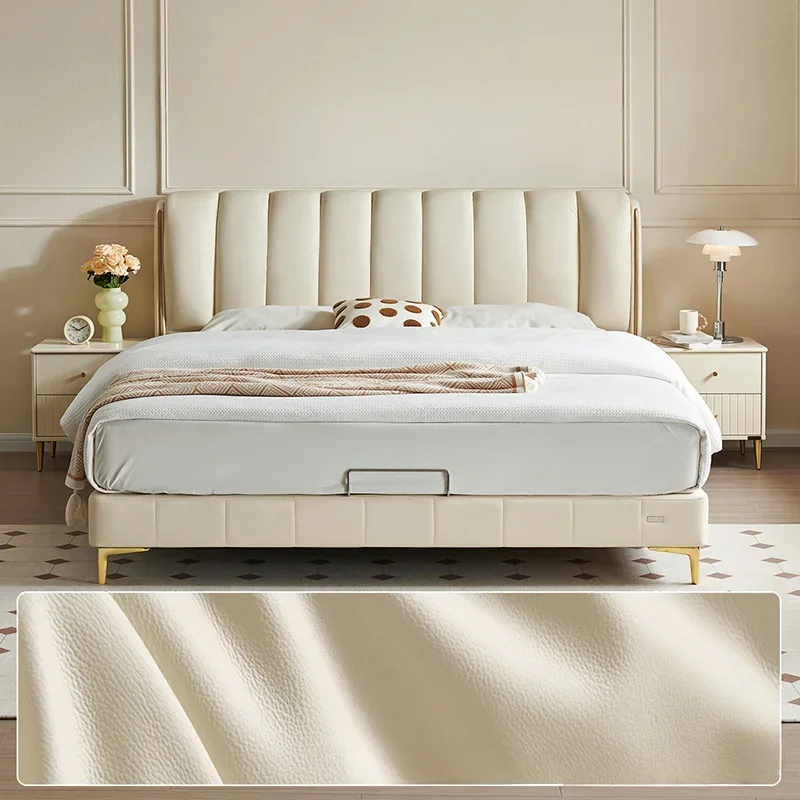 

Unique King Size Headboard Double Bed Wooden Nordic Queen Frame Double Bed Luxury Modern Letto Matrimoniale Bedroom Furniture
