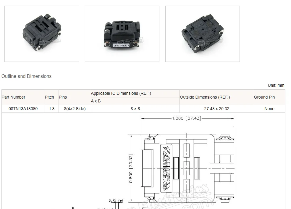 08tn13a18060-test-burn-in-socket