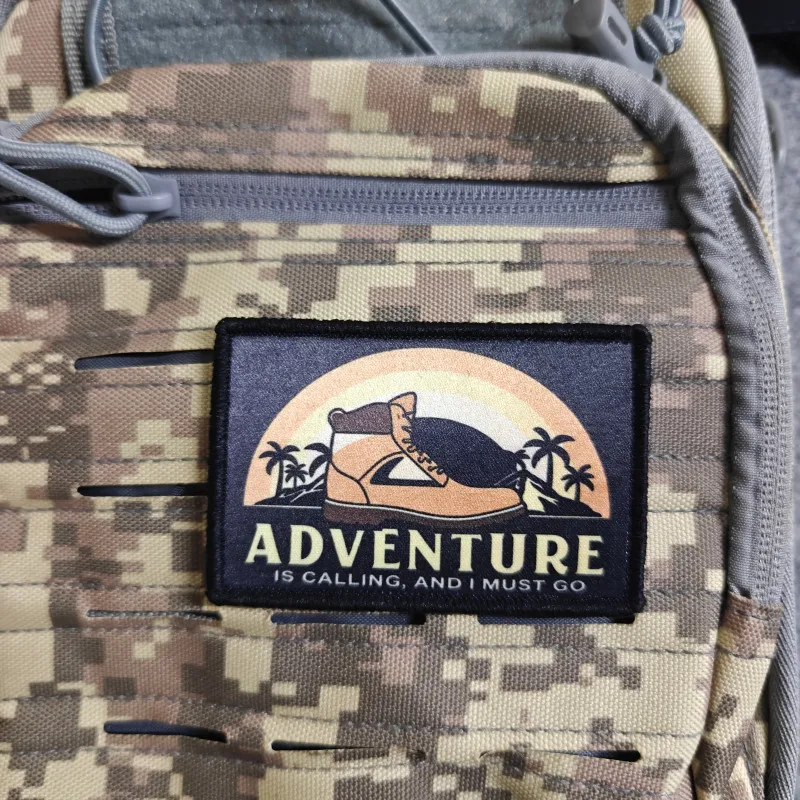 2026 New Patches, ADVENTURE IS CALLING, AND I MUST GO  Morale Badges, For Clothing, Hats, Backpacks, etc., Hook and Loop