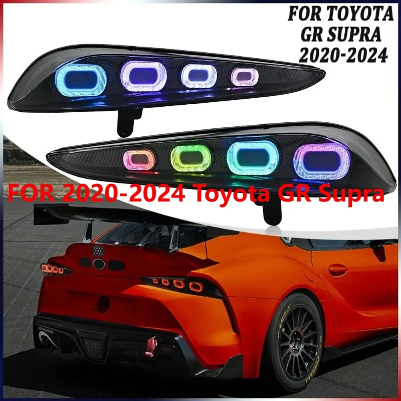 

Для Toyota GR Supra RGB светодиодные задние фонари в сборе 2020-2024 гг. Задние фонари багажника Plug and Play