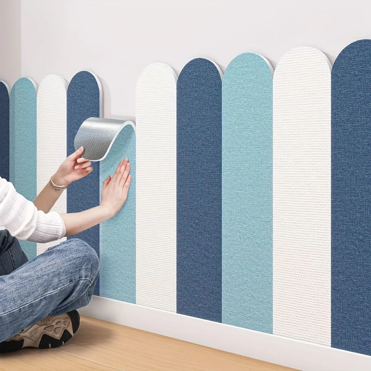 Wall Panel 3D Texture - 1 Stück 15x90cm Selbstklebende 3D-Wandpaneele, Abzieh-und-Klebe-Wandverkleidung.