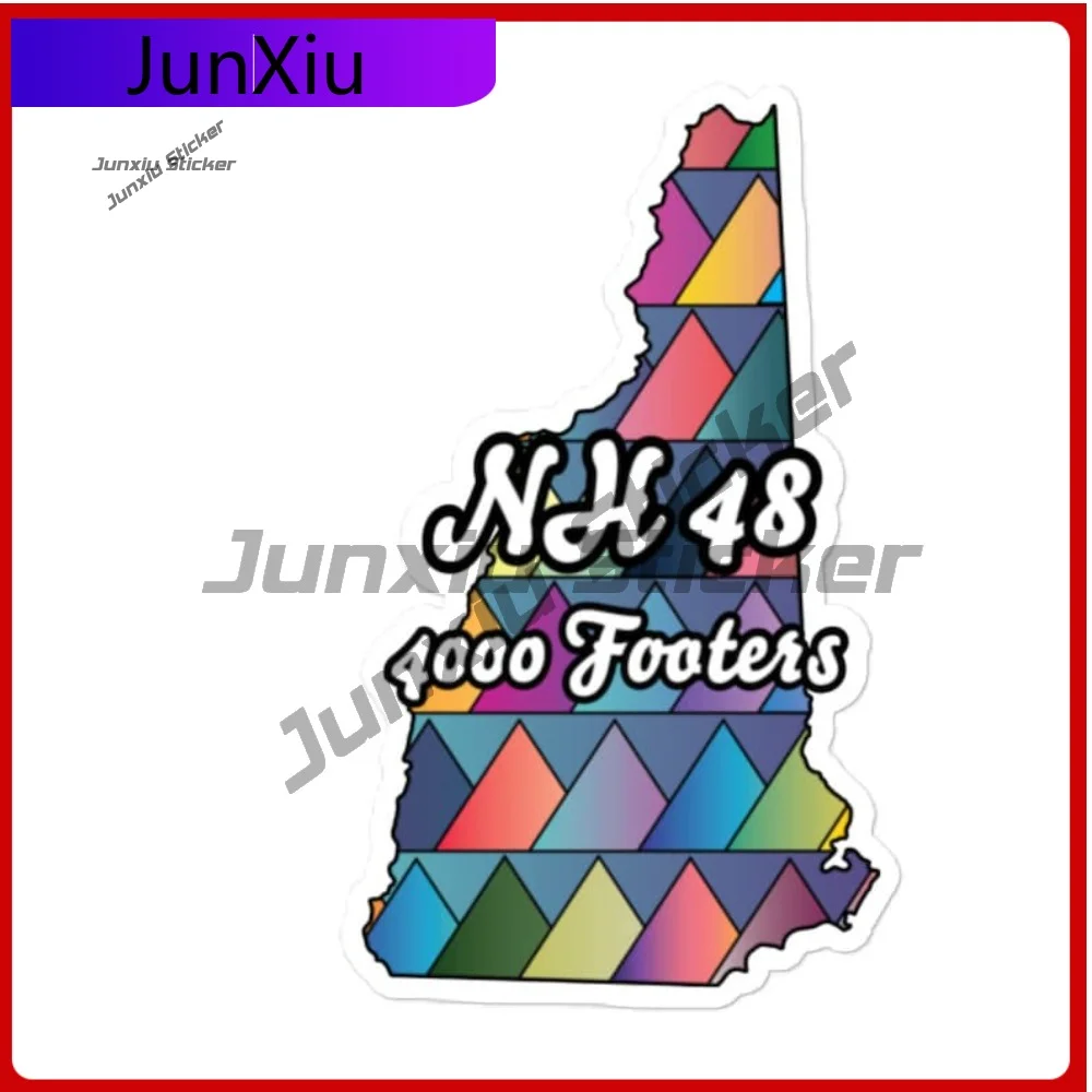 

New Hampshire 48 4000 Footer Sticker Multicolored White Mountains Vinyl Sticker Exterior Accessories Decoration Funny Custom Rv