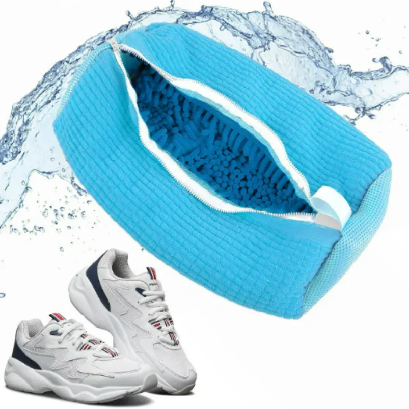 New Shoe Washing Bag Washing Machine Laundry Bags Microfiber Closure Shoes Cleaning Bag Shoes Laundry Net Fluffy Fibers Sneaker