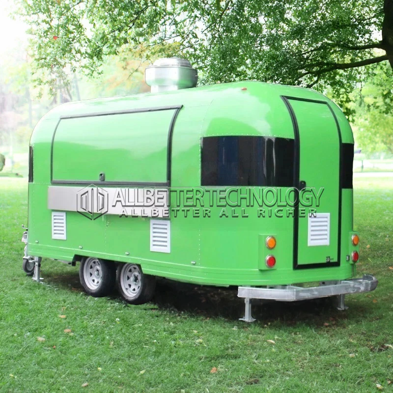 Allbetter Commercial Food Trailer Heavy Duty Fully Equipped Hot Dog Fries Wings Ice Cream for Outdoor Events CE Certified