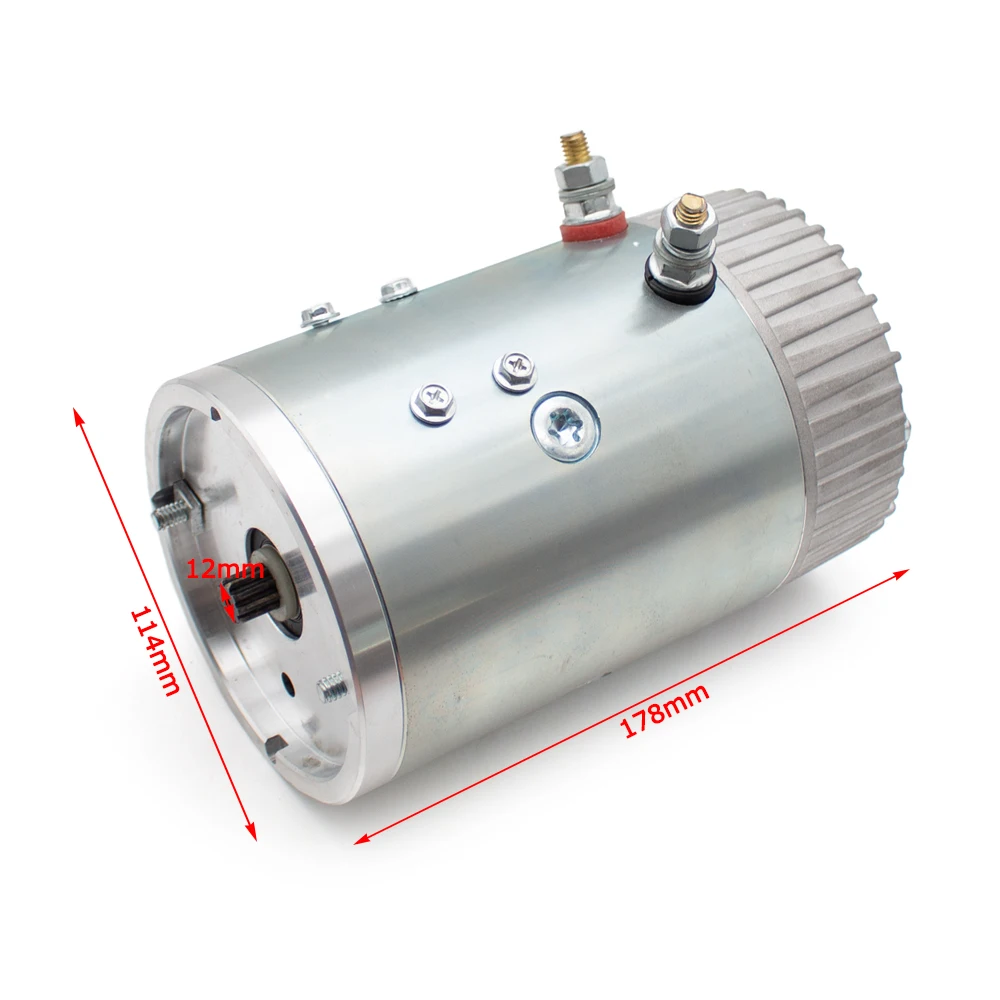 2200W DC Electric Motor 12V/24V/48V/60V for Hydraulic Power Unit with 9-Tooth Spline Shaft
