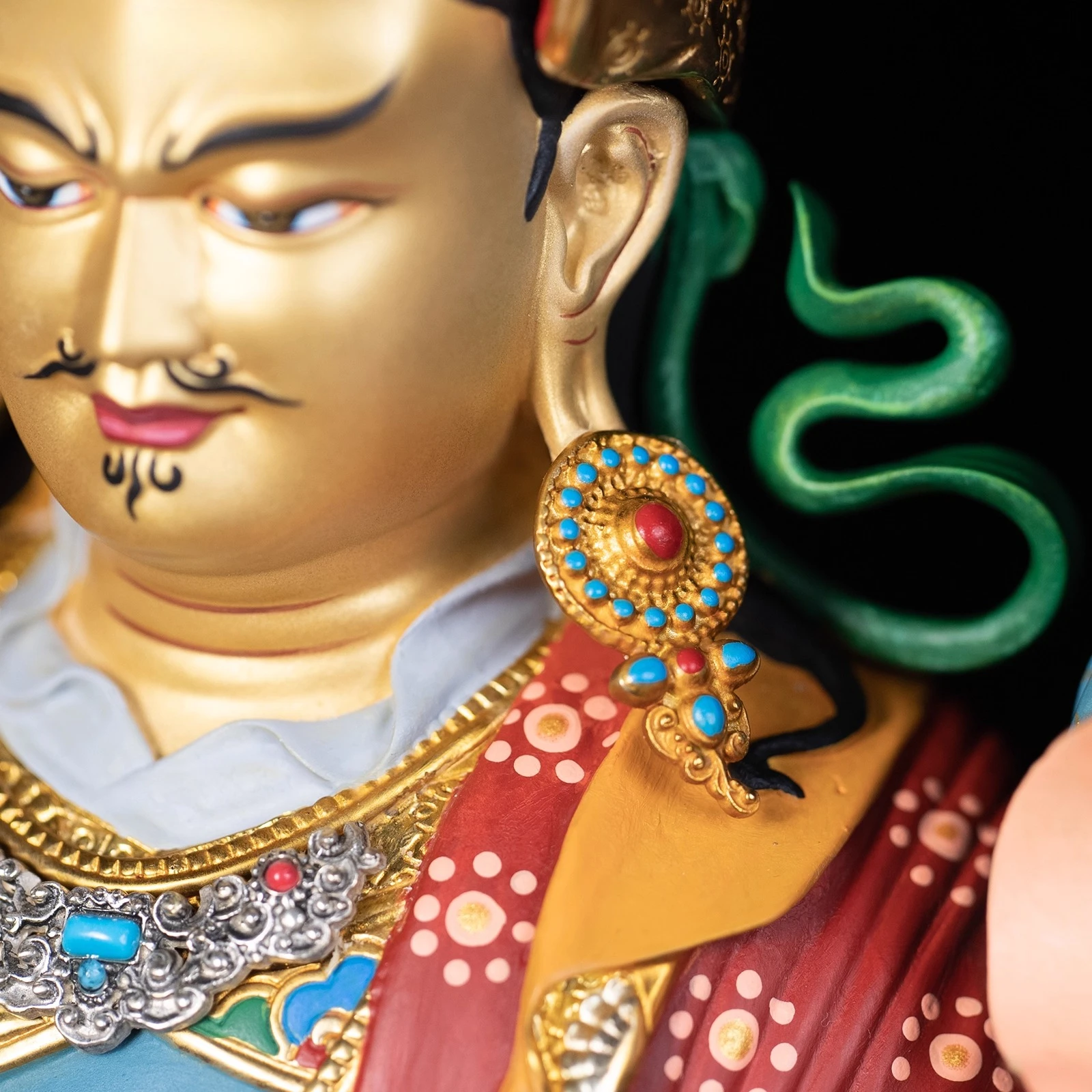 Nepal Tibet Handmade Pure Copper Tibetan Buddhist Statue Padmasambhava Lotus Master Vajrayana Sculpture