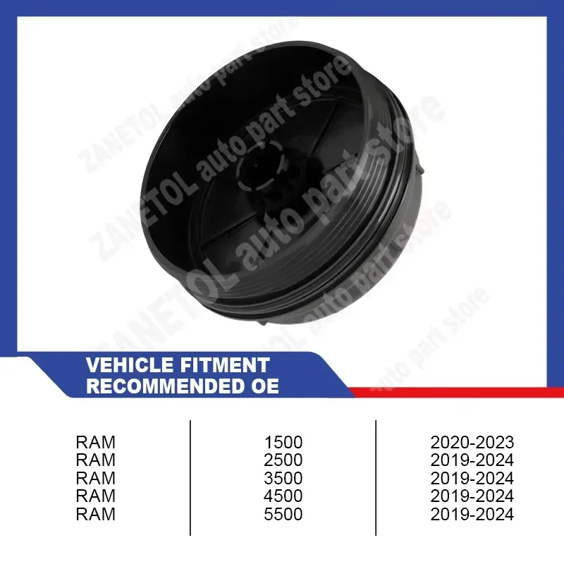 68436815AB (Plastic) 40pcs ZANETOL Fuel Filter Cap for RAM 1500 3.0L 2020-2023 RAM 2500/3500/4500/5500 6.7L 2019-2024 Cars