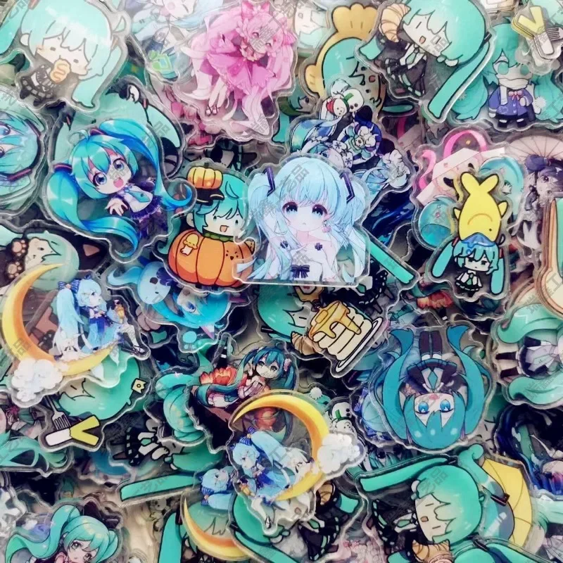 Hot Sale 52pcs Hatsune Miku Cute Cartoon Mini Acrylic Board Handmade DIY Accessories Materials Children\'s Toys Wholesale