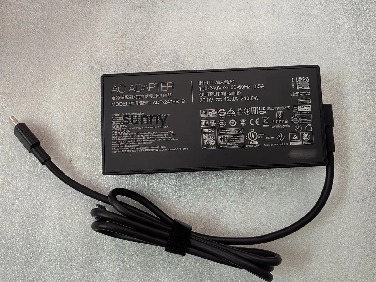OEM ADP-240EB B 0A001-00971300 20V 12A Rectangle Conn 240W AC Adapter For ASUS TUF Gaming A16 (2024) FA608 FA608WV RTX4060