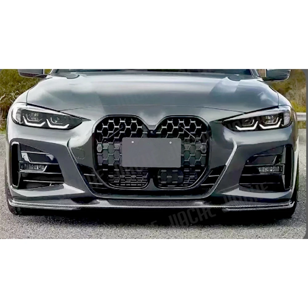 JIACHE For BMW 4 Serise G22 G23 M Sport 2022-2024 Carbon Fiber Front Bumper Lip Diffuser Spoiler ApronsCar Styling