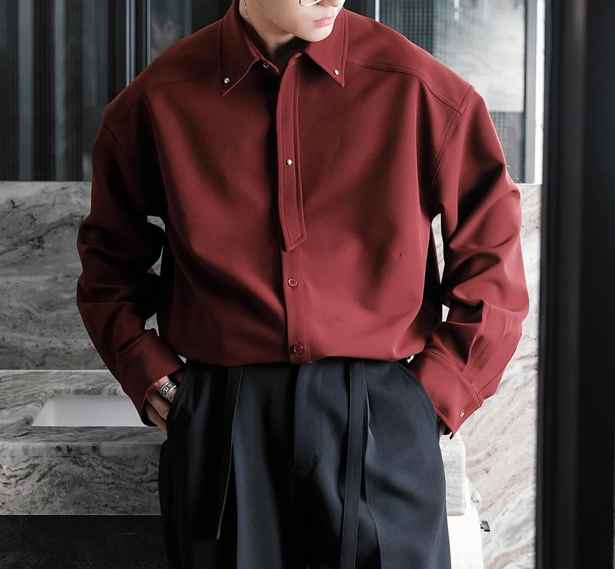 Tie Design Shirt 2026 Men's Spring and Autumn Loose and Handsome Men's High-end Shirt